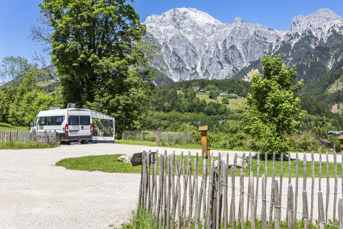 Campingparzelle vor den Leoganger Steinbergen